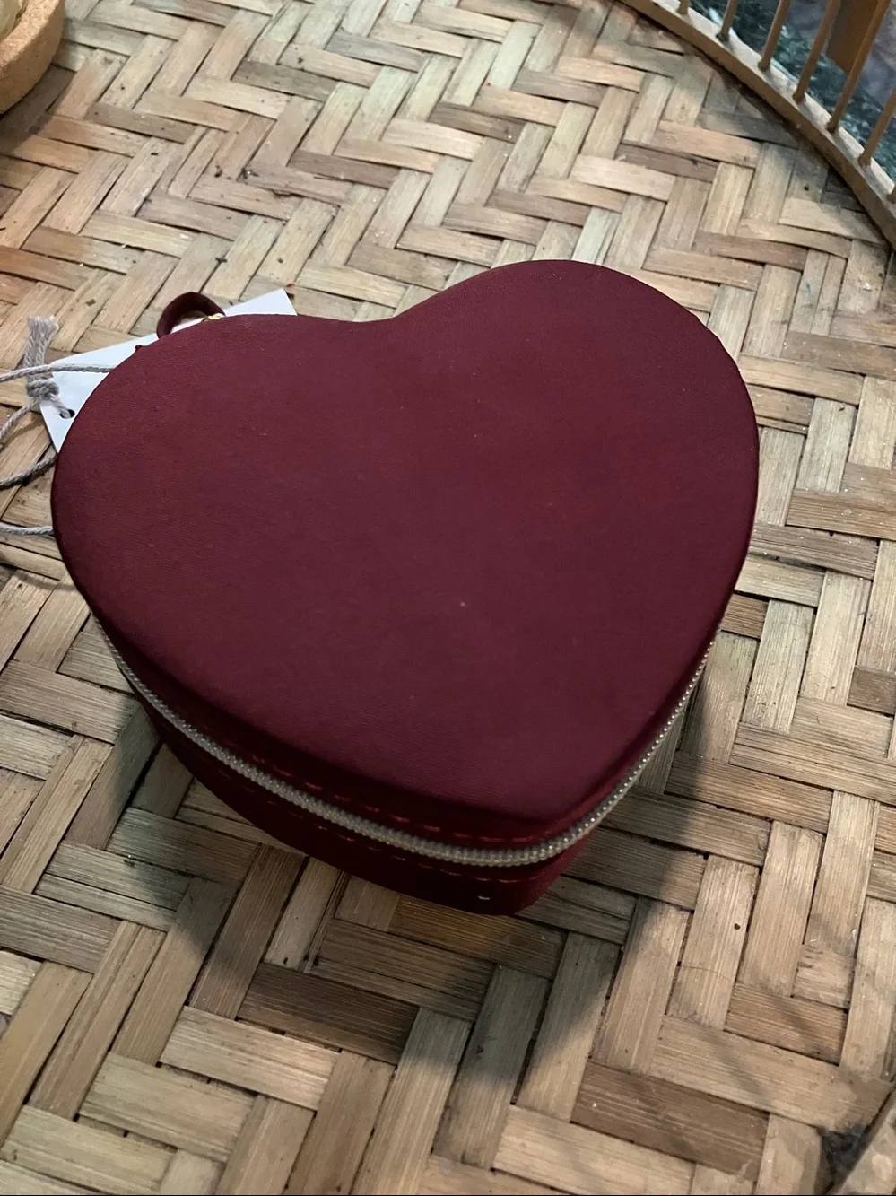 a new day Heart Shaped Jewelry Box Burgundy NWT